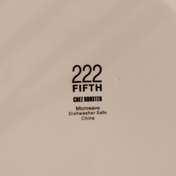 222 Fifth Rooster  Large Serving Bowl approx 13" X 3'" - Picture 7 of 9